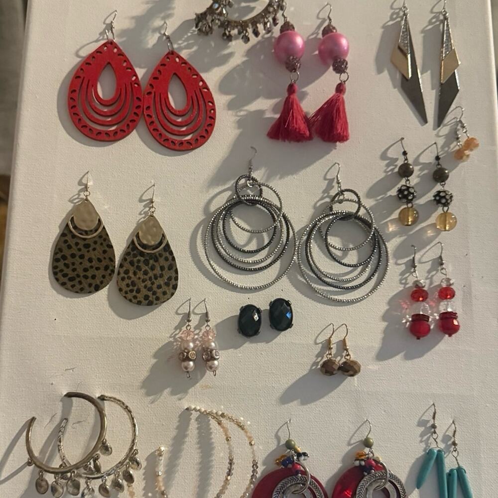 Bundle of Vintage Earrings 16 festive pairs